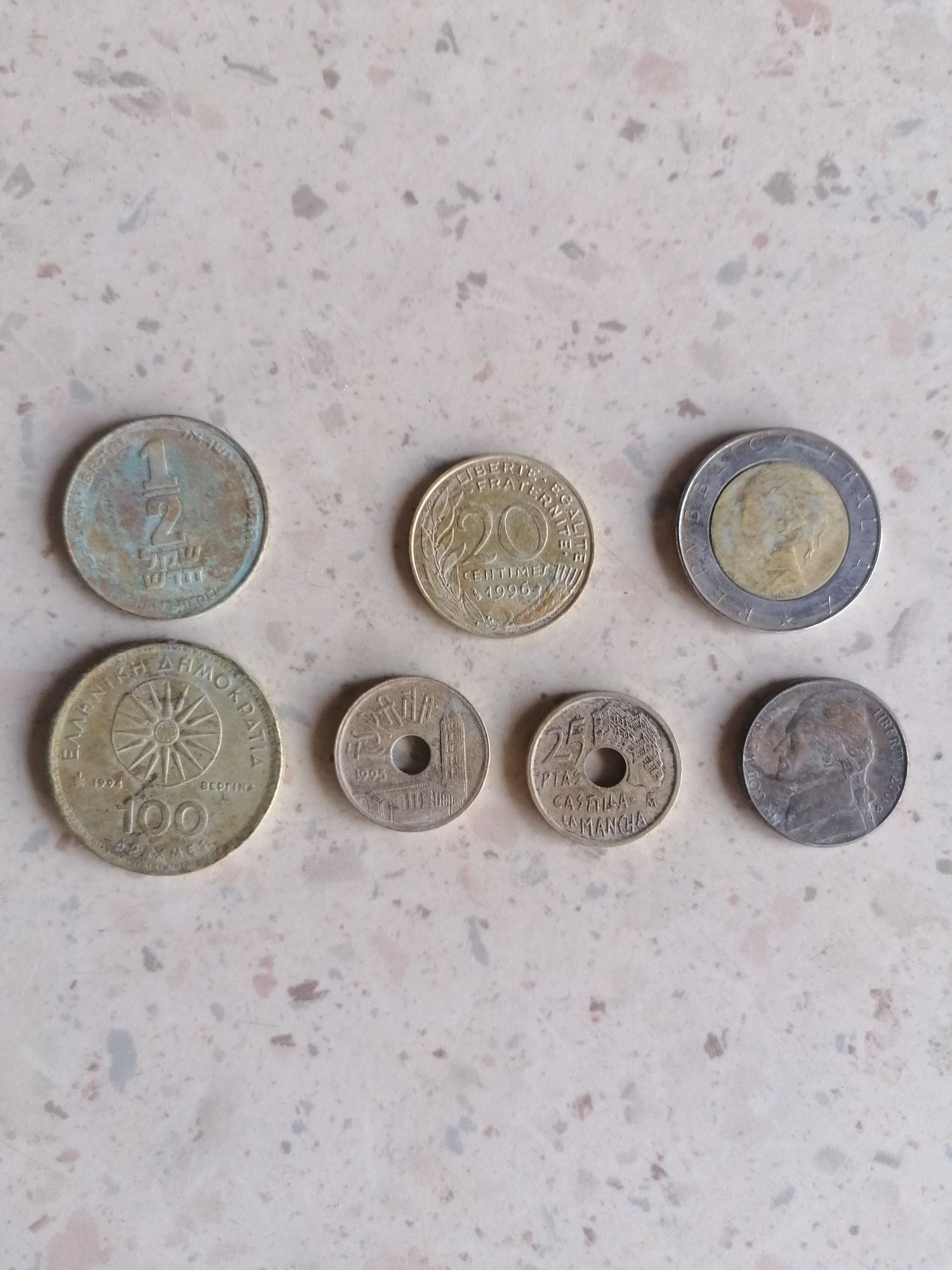 Lot 7 monede de colectie din diferite tari