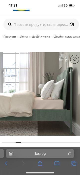 Тапицирана спалня с матрак - Икеа 160х200см.