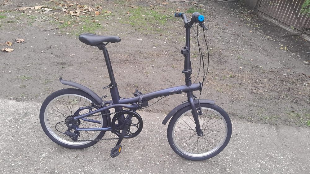 Bicicleta full pliabila Oxylane, 20 inchi, Aluminiu, 6 viteze, Shimano