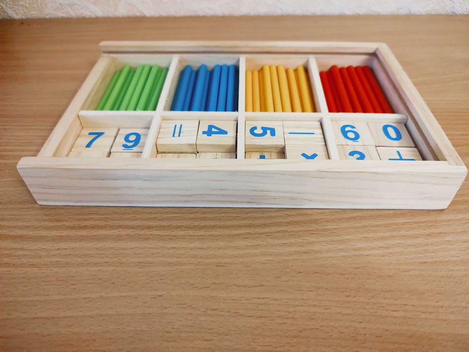 Дървена азбука пъзел + математическа игра