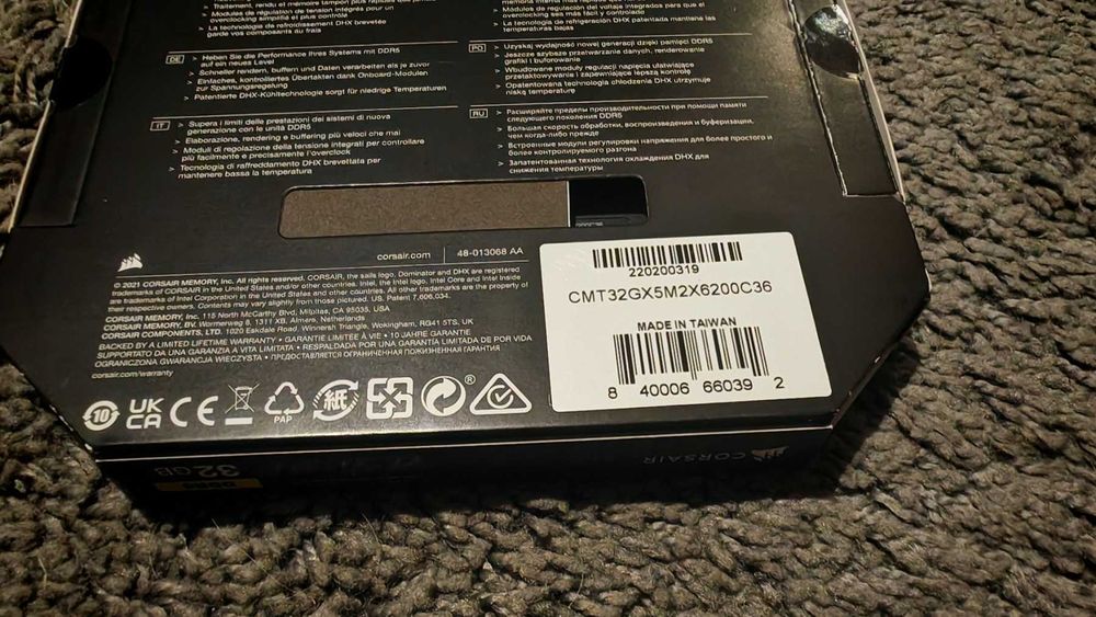 Рам памет Corsair DOMINATOR PLATINUM 32GB (2x16GB) DDR5 6200MHz