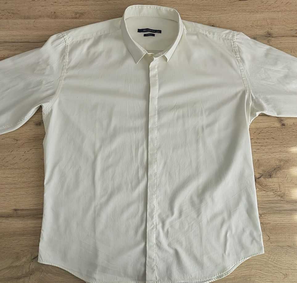 Мъжка бяла риза с дълъг ръкав, slim, 2XL, Zen and Zen