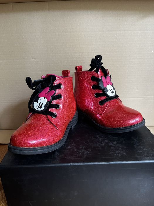 Ghetute de piele rosie  lacuite Disney  Minnie Mouse