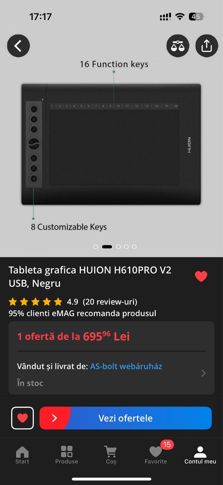 Tableta grafica HUION H610PRO V2 USB