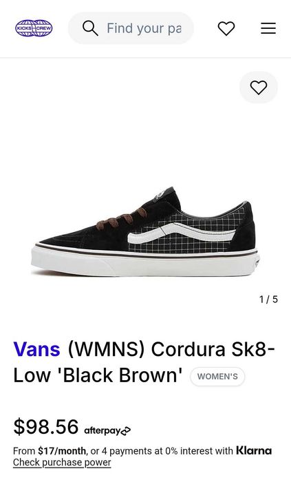 Нови мъжки кецове - VANS Cordura, Sk8-low Black,  номер 44