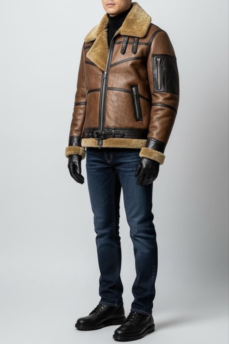 Jacheta Barbati Shearling din piele de oaie