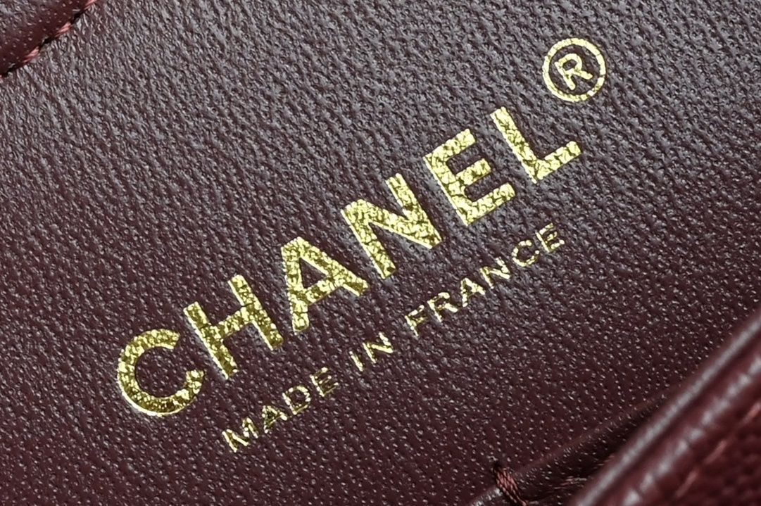 Geanta Chanel classic 25cm, red wine, tip Premium