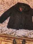 Blana astrahan negru , tip jacheta, marime s