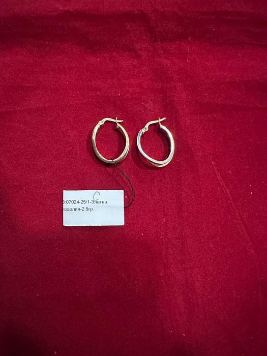 Златни обеци 2,5гр. 14к