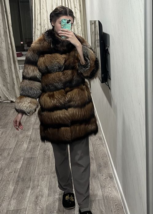 Шуба чернобурка