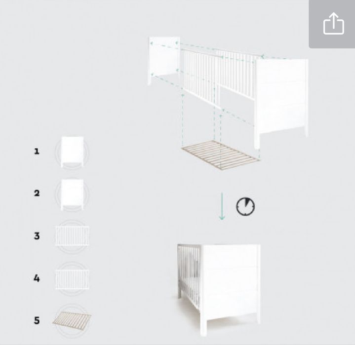 Pat bebe lemn masiv  120x60 cm