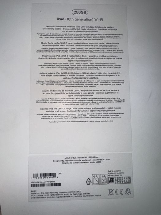 IPad 10 th generation Wi-Fi, 256GB, nou - sigilat