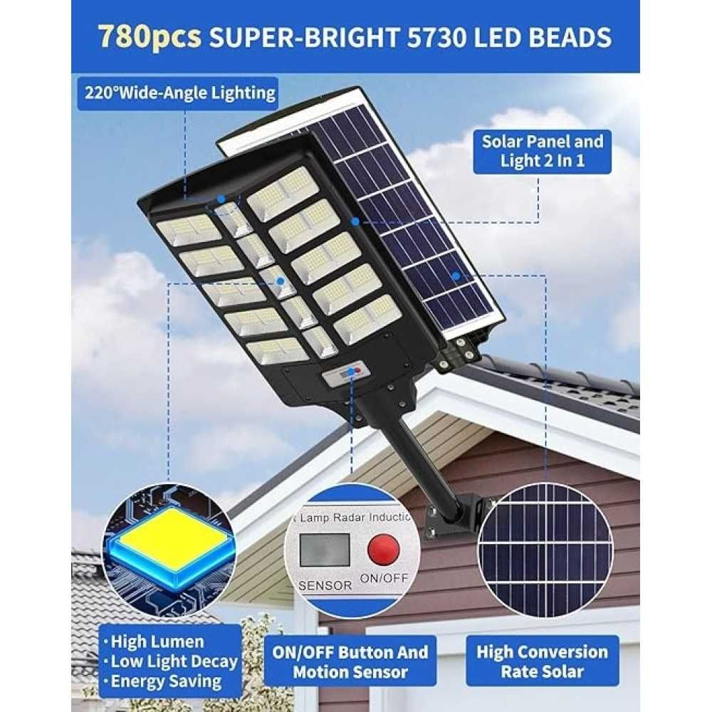Соларна LED лампа 20,25,30 секции 1000,1400,1800W LYLU със стойка