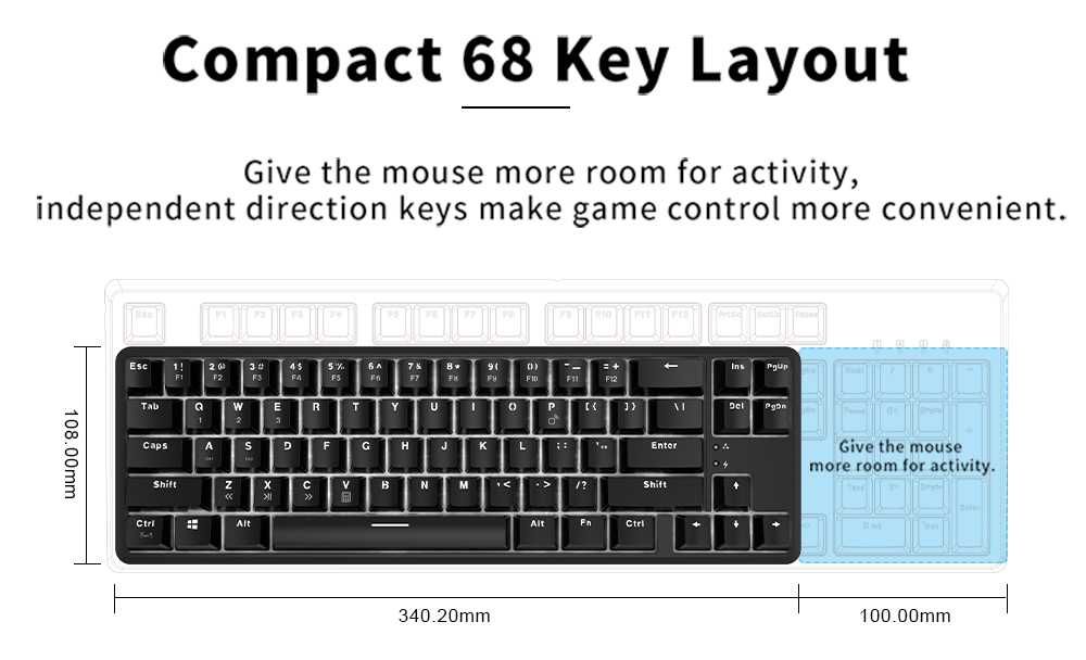 Tastatură mecanică AJAZZ K680t 68 taste NOUĂ