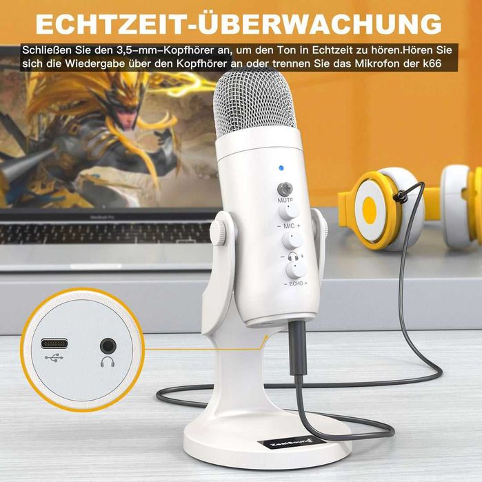 Microfon usb-c pentru gaming/podcast