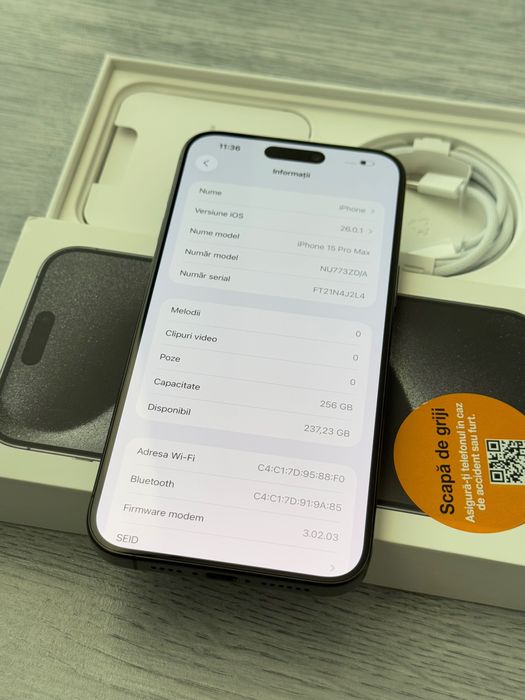iPhone 15 Pro Max 256GB Black Titanium