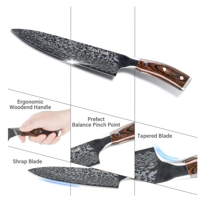 Cuțit San Cook Bucătar oțel carbon 4116 Livrare Gratuită