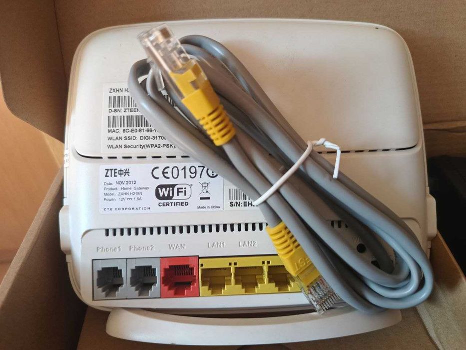 Router Digi ZTE ZXHN H218N, cutie si accesorii incluse