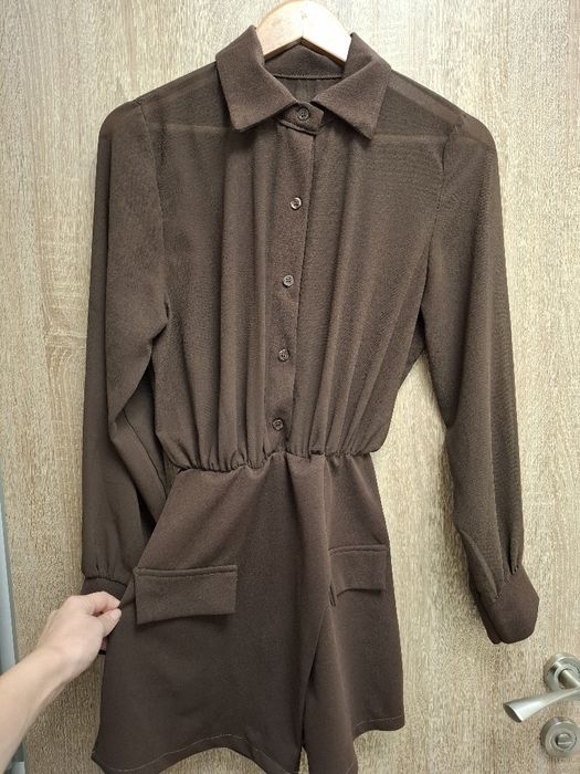 Кафяв гащеризон пола/ панталон с дълъг ръкав