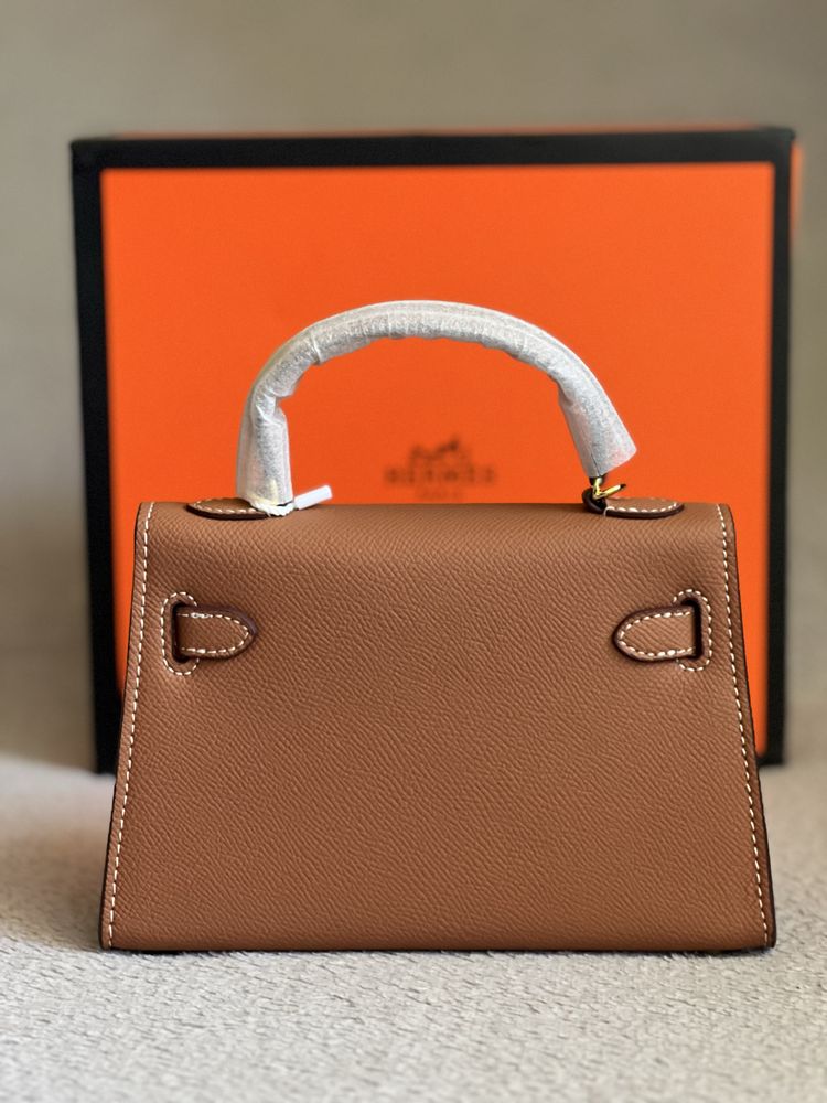 Дамска кафява чанта Mini kelly