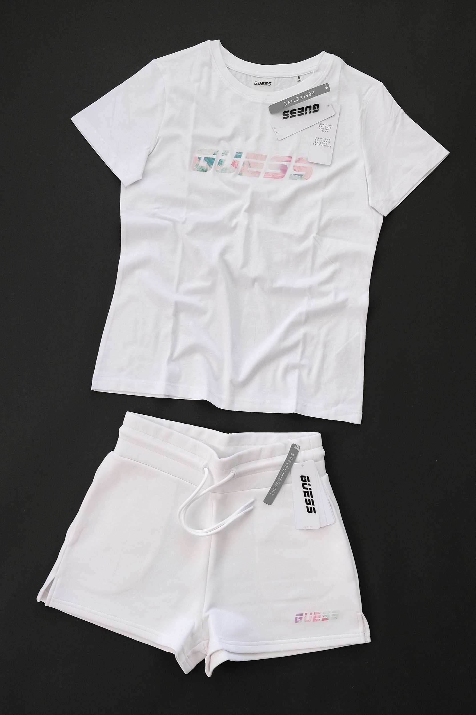 ПРОМО GUESS M и L-Оригинална бяла дамска тениска с надпис