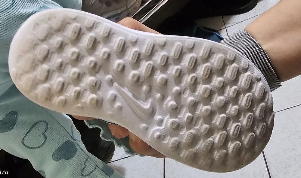 Nike - Обувки за бягане Revolution 7 с велкро, Светло сив/Тъмносин