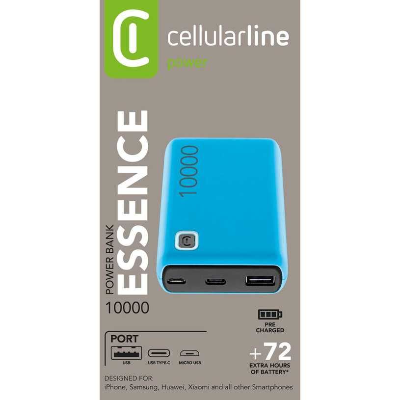 външна батерия cellular line essence 10000 mah blue
