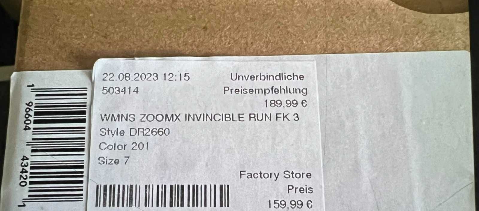 100% Оригинални Nike ZoomX Invincible Run FK 3 - номер 37.5-23.5 см