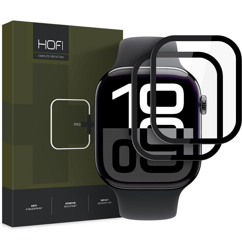 Hofi hybrid pro+ хибридно стъкло 2бр. за apple watch 10 (46 мм) черно