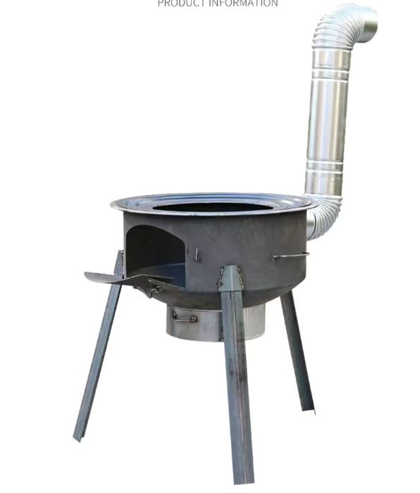 Металлическая печь с казаном