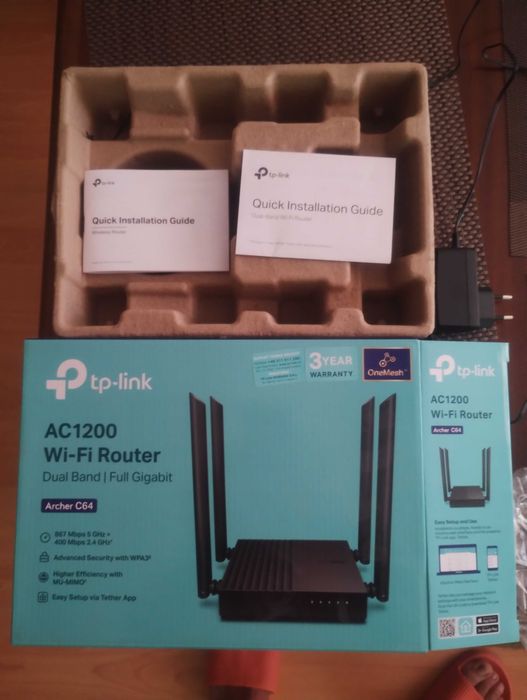 Безжичен рутер Archer C64 TP-Link AC1200 Dual-band Wi-Fi  - в гаранция