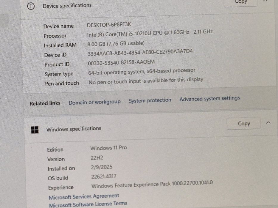 vand laptop Lenovo ThinkPad L15 G1..15.6"FH..i5 10210..8 Gb..Ssd 256