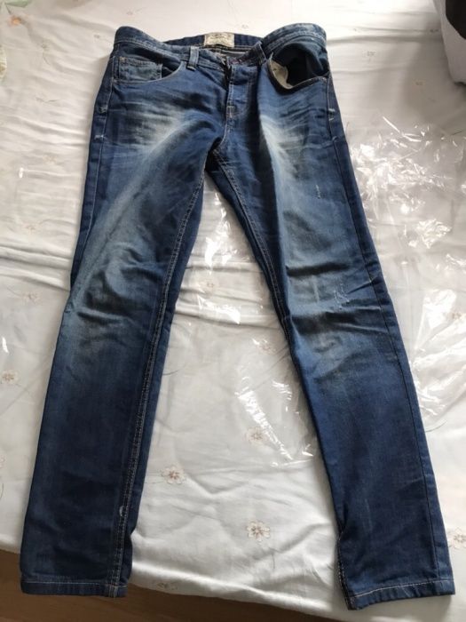 jeans BERSHKA /culoare gri deschis,ca noi