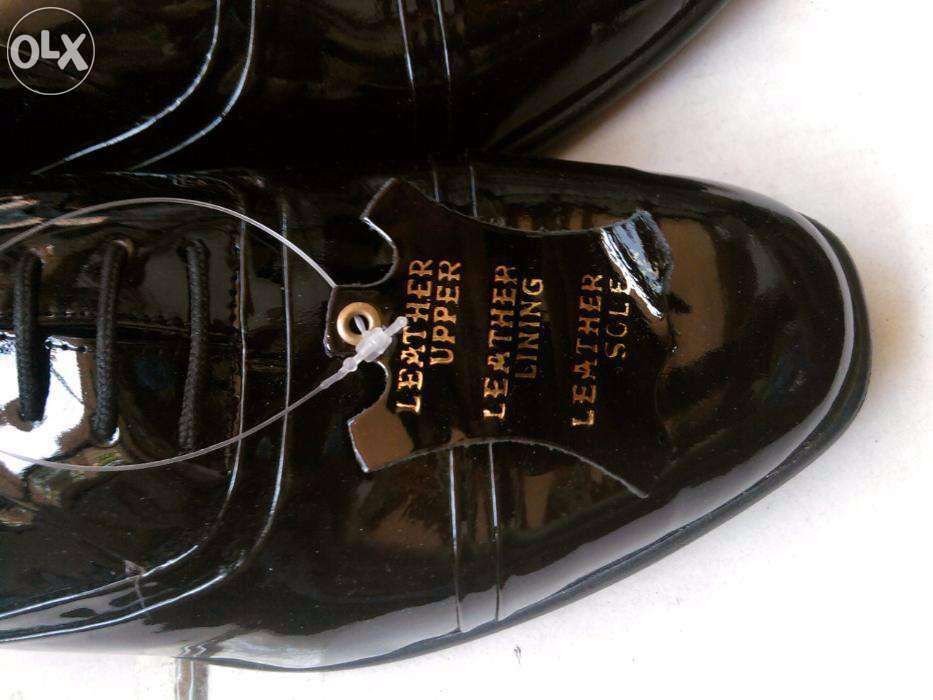 Pantofi barbati lac noi piele neagra englezesti: nunta, ocazii nr39,42