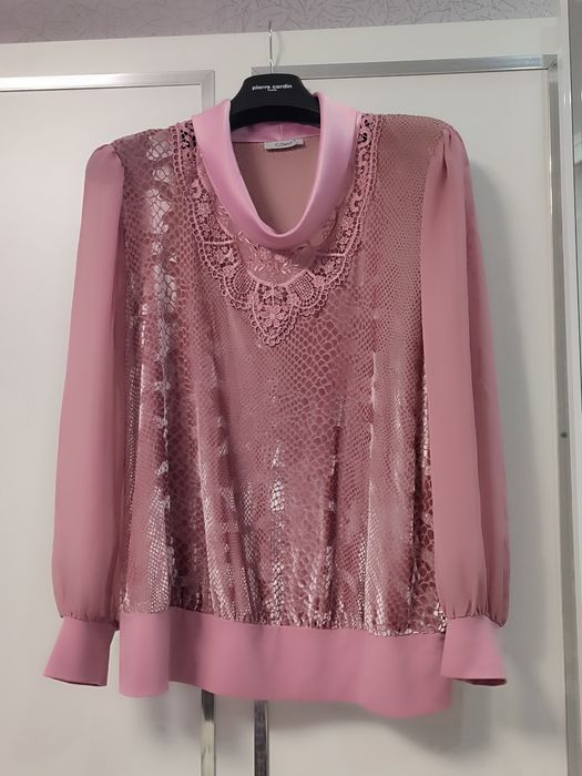 Блузка шифон, шелк, панбархат . Размер 50