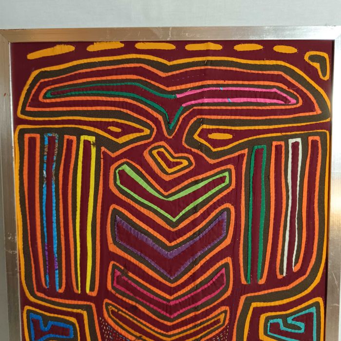 Tablou Art Deco polinezian, stil quilt, colectie, vintage