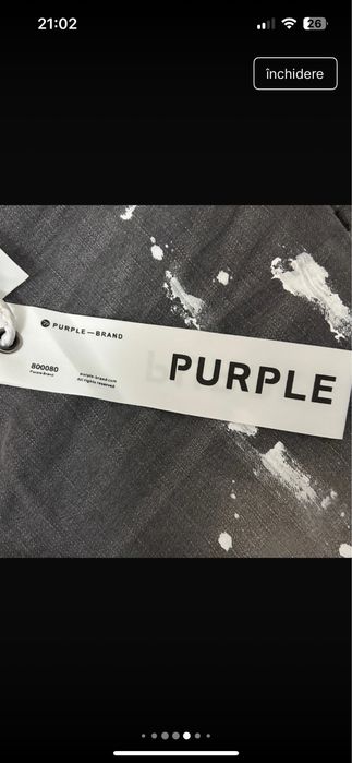 Blugi Purple gri cu stropi albi – mărimea 36 – 220 lei