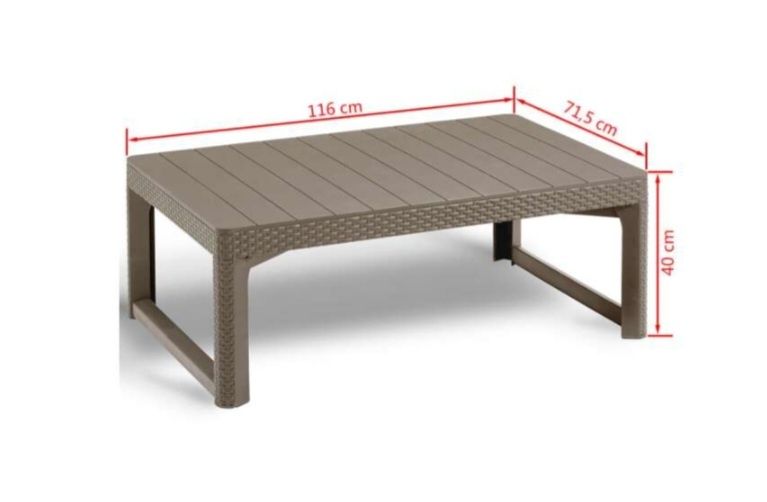 Masa Allibert Lyon, grafit, masa din polirattan,