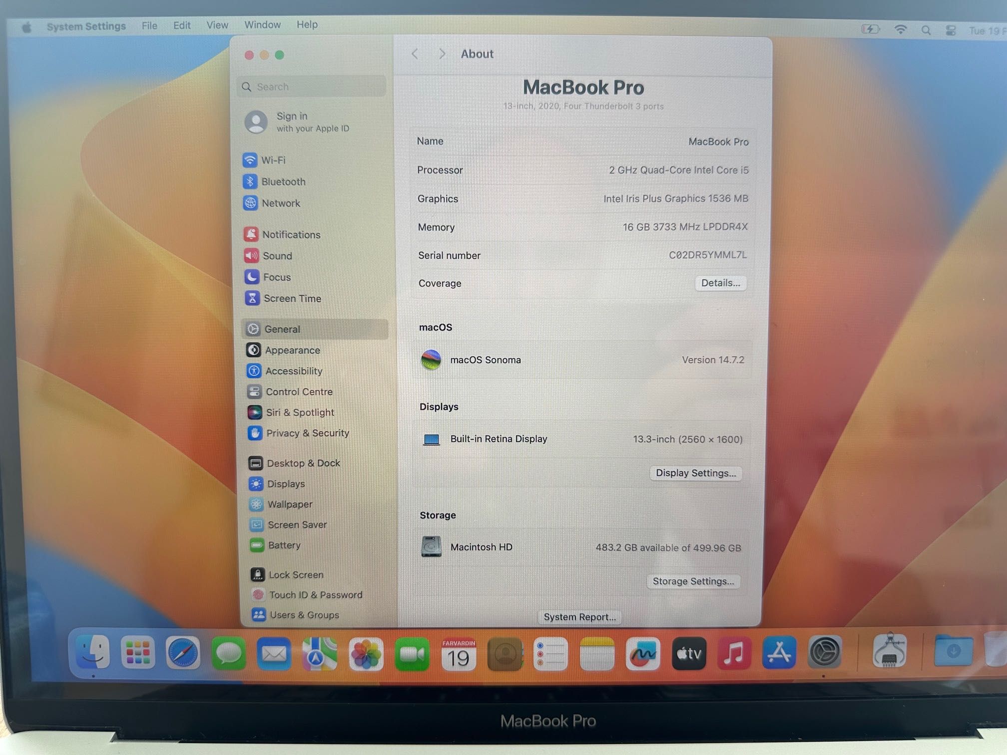 MacBook Pro Retina 13 2020 2.0GHz i5 4-Core/16 RAM/ 512GB SSD