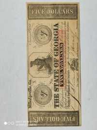 5 Долара от гражданската война на САЩ. 6 банкноти