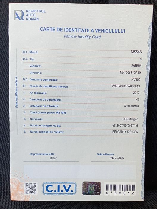 Vand sau schimb Nissan NV 300 an 2018 autoutilitara 3locuri