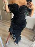 Rochie de seara cu pene