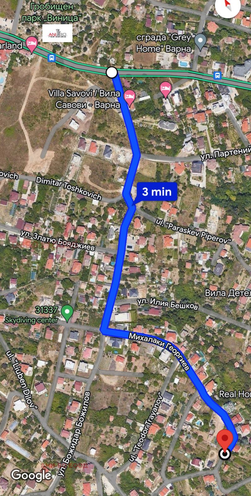 Парцел в Варна-м-т Траката площ 1324 цена 175000