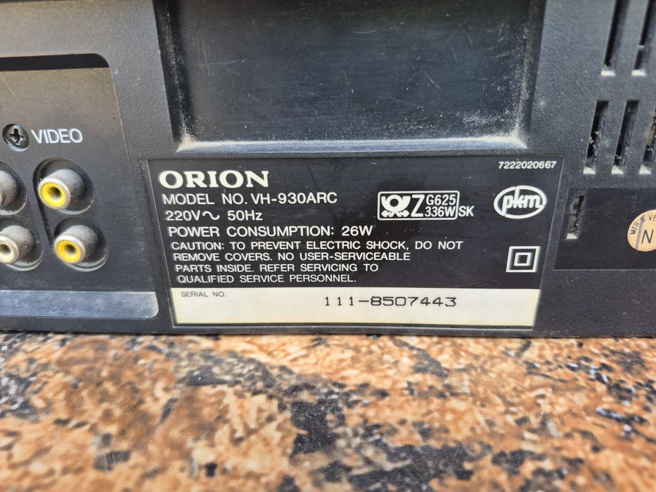 Vand video marca Orion model VH 930ARC , made in GERMANY 

- HQ

- AC/