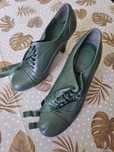 Pantofi vintage pumps verde 40