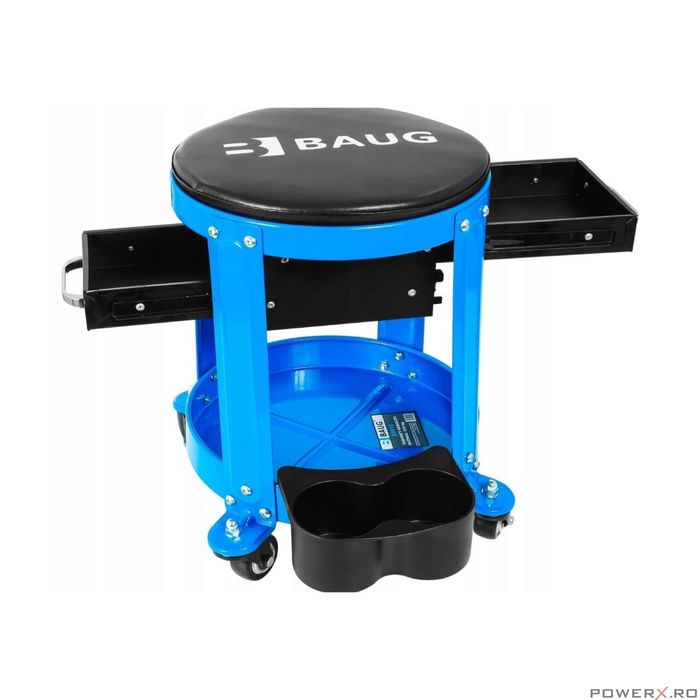 Taburet de lucru cu sertare pentru depozitare scule Baug