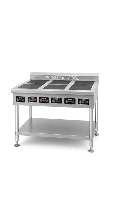 Индукционная плита электрическая 6 конфорок. Плита электрическая.