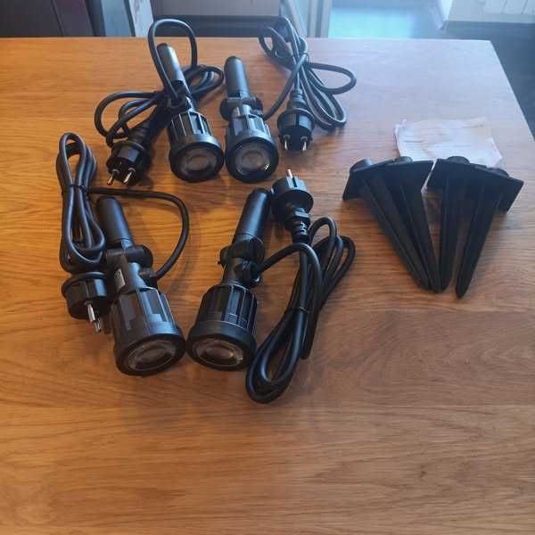 LED градински прожектори с колче, 5W, 4 бр/к-кт