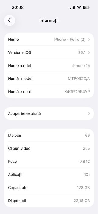 Iphone 15 deblocat in garantie 128 GB