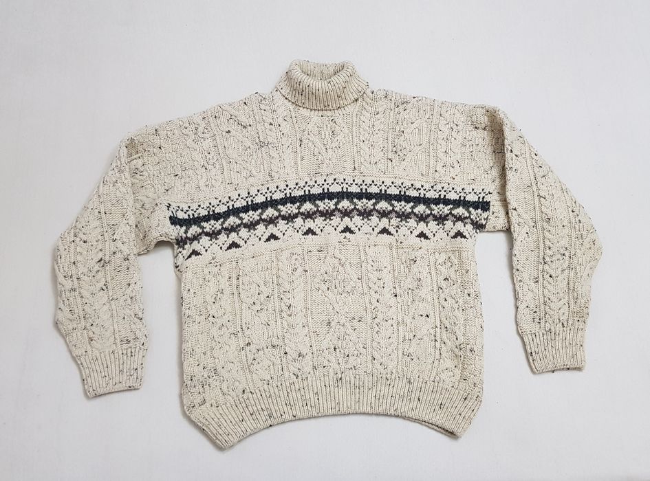 Pulover tricot Aran Crafts Celtic Jacquard 100% lână Irlanda nr 56 XXL